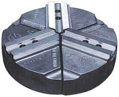 Abbott Workholding Products - 10" & Up Chuck Capacity, 1.5mm x 60° Serrated Attachment, Round Soft Lathe Chuck Jaw - 3 Jaws, Cast Iron, 1.1811" Btw Mount Hole Ctrs, 10" Wide x 2" High, 0.6299" Groove, 0.4724" & 12mm Fastener - Exact Tool & Supply