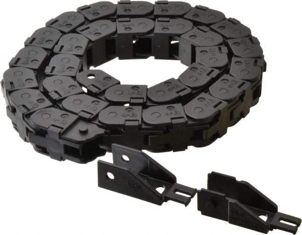 Igus - 3 Ft. Long, Igumid G, Snap Open Cable and Hose Carrier - 0.59 Inch Inside Width x 0.67 Inch Inside Height, 1.02 Inch Outside Width x 0.94 Inch Outside Height, 1-1/2 Inch Bend Radius - Exact Tool & Supply