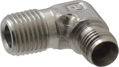 Parker - 1/4" OD, Stainless Steel Male Elbow - 9/16" Hex, Comp x MNPT Ends - Exact Tool & Supply
