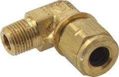 Parker - 1/4" OD, Brass Male Elbow - 600 Max Working psi, Comp x MNPT Ends - Exact Tool & Supply