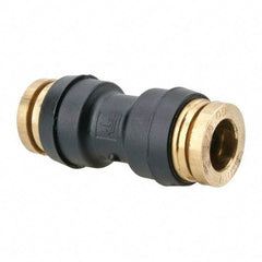 Parker - 3/8" Tube OD, Composite Push-to-Connect Tube Union - Tube to Tube Connection, 250 Max psi, Buna-N O-Ring, -40 to 200°F Working Temp - Exact Tool & Supply