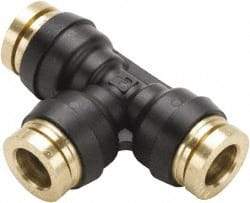 Parker - 1/2" Tube OD, Composite Push-to-Connect Tube Union Tee - Tube to Tube Connection, 250 Max psi, Buna-N O-Ring, -40 to 200°F Working Temp - Exact Tool & Supply