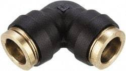 Parker - 1/4" Tube OD, Composite Push-to-Connect Tube Union Elbow - Tube to Tube Connection, 250 Max psi, Buna-N O-Ring, -40 to 200°F Working Temp - Exact Tool & Supply
