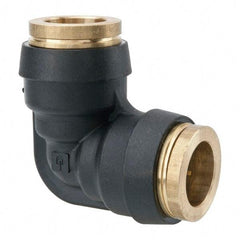 Parker - 1/2" Tube OD, Composite Push-to-Connect Tube Union Elbow - Tube to Tube Connection, 250 Max psi, Buna-N O-Ring, -40 to 200°F Working Temp - Exact Tool & Supply