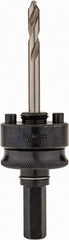 Starrett - 1-1/4 to 8-9/32" Tool Diam Compatibility, Straight Shank, Stainless Steel Integral Pilot Drill, Hole Cutting Tool Arbor - 1/2" Min Chuck, Hex Shank Cross Section, Threaded Shank Attachment, For SH, DH, CT & D Hole Saws - Exact Tool & Supply