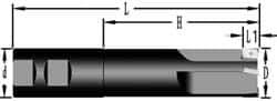 Cutting Tool Technologies - 1-1/2" Cut Diam, 0.38" Max Depth of Cut, 1-1/2" Shank Diam, 7-3/4" OAL, Indexable Square Shoulder End Mill - APKT 1003... Inserts, Weldon Shank, 90° Lead Angle - Exact Tool & Supply