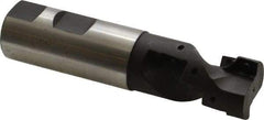 Cutting Tool Technologies - 1" Cut Diam, 1-1/2" Max Depth of Cut, 1" Shank Diam, 4-1/4" OAL, Indexable Square Shoulder Helical End Mill - APKT 1003... Inserts, Weldon Shank, 90° Lead Angle - Exact Tool & Supply
