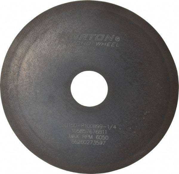 Norton - 6" Diam x 1-1/4" Hole x 1/16" Thick, 150 Grit Surface Grinding Wheel - Diamond, Type 1A1, Very Fine Grade, Resinoid Bond - Exact Tool & Supply