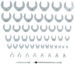 Proto - 53 Piece 3/8" Drive Open End Crowfoot Wrench Set - 3/8 to 3" - Exact Tool & Supply