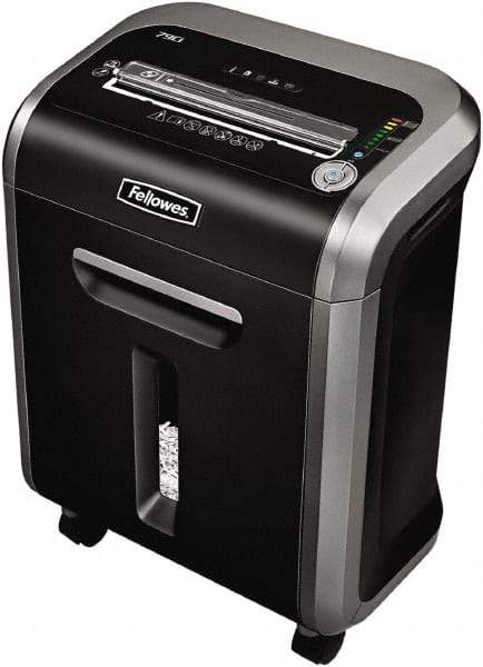 FELLOWES - 5/32 x 1-1/2" Strip, Cross Cut Manual Shredder - 10-7/16" Long x 15-3/8" Wide x 21" High, Level 4 Security, 6 Gal Wastebasket - Exact Tool & Supply