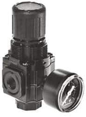 Norgren - 1/4 NPT, 300 Max Supply Pressure, Zinc Compact Regulator, Pressure Gauge Not Included - 1/8 Gauge Port Thread, 70 CFM, 5 to 150 psi Range, 1.97" Wide x 4.19" High - Exact Tool & Supply