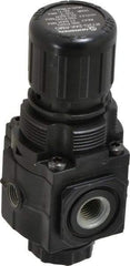 Norgren - 1/4 NPT Port, 70 CFM, Zinc Compact Regulator - 5 to 150 psi Range, 300 Max psi Supply Pressure, 1/8" Gauge Port Thread, 1.98" Wide x 4.19" High - Exact Tool & Supply