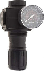 Norgren - 1/2 NPT Port, 220 CFM, Zinc Standard Regulator - 5 to 150 psi Range, 300 Max psi Supply Pressure, 1/4" Gauge Port Thread, 3.15" Wide x 6.67" High - Exact Tool & Supply