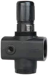 Norgren - 1-1/2 NPT Port, 440 CFM, Aluminum Heavy-Duty Regulator - 5 to 125 psi Range, 300 Max psi Supply Pressure, 1/4" Gauge Port Thread, 4-1/4" Wide x 7.09" High - Exact Tool & Supply