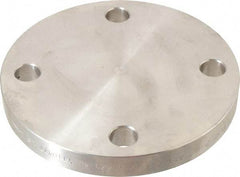 Merit Brass - 2-1/2" Pipe, 7" OD, Stainless Steel, Blind Pipe Flange - 5-1/2" Across Bolt Hole Centers, 3/4" Bolt Hole, 150 psi, Grades 304 & 304L - Exact Tool & Supply