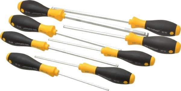 Wiha - 8 Piece Screw Holding Ball End Hex Screwdriver Set - Bit Sizes: Hex Inch 1/8, 9/64, 5/32, 3/16, 7/32, 1/4, 5/16 & 3/8 - Exact Tool & Supply