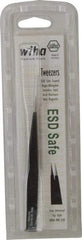 Wiha - 5-1/8" OAL AA-SA ESD Safe Tweezers - Universal Fine Point - Exact Tool & Supply