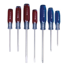 Martin Tools - Screwdriver Sets; Screwdriver Types Included: Philips; Round ; Number of Pieces: 7.000 ; Phillips Size Range: #1, #2, #3 ; Case Type: Plastic Pouch ; Handle Type: Acetate - Exact Tool & Supply