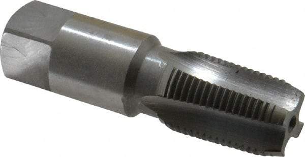 Interstate - 3/8-18 NPT Thread, 4 Flute Standard Pipe Tap - 2-9/16" OAL, 1-1/16" Thread Length, 0.7" Shank Diam, Bright Finish, Carbon Steel - Exact Tool & Supply