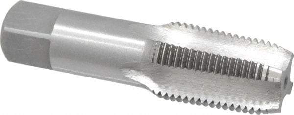 Interstate - 1/2-14 NPT Thread, 4 Flute Standard Pipe Tap - 3-1/8" OAL, 1-3/8" Thread Length, 11/16" Shank Diam, Bright Finish, Carbon Steel - Exact Tool & Supply