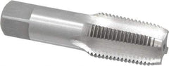 Interstate - 1/2-14 NPT Thread, 4 Flute Standard Pipe Tap - 3-1/8" OAL, 1-3/8" Thread Length, 11/16" Shank Diam, Bright Finish, Carbon Steel - Exact Tool & Supply