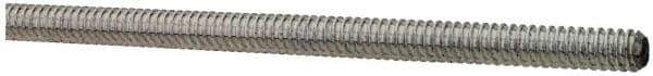 Made in USA - #4-40 UNC (Coarse), 2' Long, Low Carbon Steel Threaded Rod - Zinc-Plated Finish, Right Hand Thread - Exact Tool & Supply