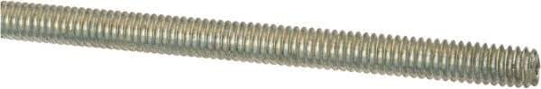 Value Collection - #8-32 UNC (Coarse), 2' Long, Low Carbon Steel Threaded Rod - Zinc-Plated Finish, Right Hand Thread - Exact Tool & Supply
