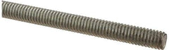 Made in USA - 5/16-18 UNC (Coarse), 2' Long, Low Carbon Steel Threaded Rod - Zinc-Plated Finish, Right Hand Thread - Exact Tool & Supply