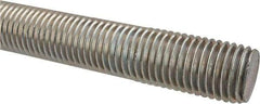 Made in USA - 1-8 UNC (Coarse), 2' Long, Low Carbon Steel Threaded Rod - Zinc-Plated Finish, Right Hand Thread - Exact Tool & Supply