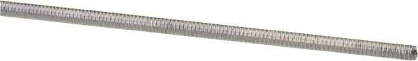 Made in USA - #4-40 UNC (Coarse), 3' Long, Low Carbon Steel Threaded Rod - Zinc-Plated Finish, Right Hand Thread - Exact Tool & Supply