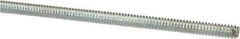 Value Collection - #6-32 UNC (Coarse), 3' Long, Low Carbon Steel Threaded Rod - Zinc-Plated Finish, Right Hand Thread - Exact Tool & Supply