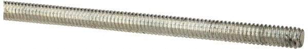 Value Collection - #8-32 UNC (Coarse), 3' Long, Low Carbon Steel Threaded Rod - Zinc-Plated Finish, Right Hand Thread - Exact Tool & Supply