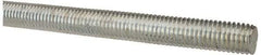 Made in USA - 9/16-12 UNC (Coarse), 3' Long, Low Carbon Steel Threaded Rod - Zinc-Plated Finish, Right Hand Thread - Exact Tool & Supply