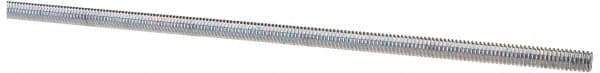 Value Collection - #8-32 UNC (Coarse), 6' Long, Low Carbon Steel Threaded Rod - Zinc-Plated Finish, Right Hand Thread - Exact Tool & Supply