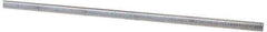 Value Collection - #8-32 UNC (Coarse), 6' Long, Low Carbon Steel Threaded Rod - Zinc-Plated Finish, Right Hand Thread - Exact Tool & Supply