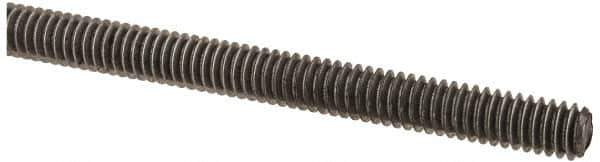 Value Collection - #8-32 UNC (Coarse), 2' Long, Low Carbon Steel Threaded Rod - Oil Finish Finish, Right Hand Thread - Exact Tool & Supply