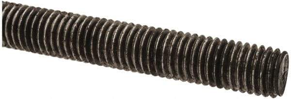 Made in USA - 1/2-13 UNC (Coarse), 2' Long, Low Carbon Steel Threaded Rod - Oil Finish Finish, Right Hand Thread - Exact Tool & Supply
