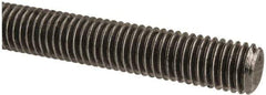 Made in USA - 9/16-12 UNC (Coarse), 2' Long, Low Carbon Steel Threaded Rod - Oil Finish Finish, Right Hand Thread - Exact Tool & Supply