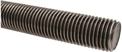 Made in USA - 1-1/4-7 UNC (Coarse), 2' Long, Low Carbon Steel Threaded Rod - Oil Finish Finish, Right Hand Thread - Exact Tool & Supply