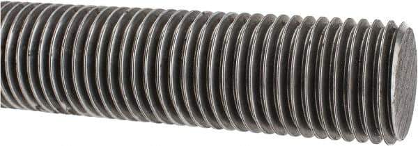 Made in USA - 1-1/2-6 UNC (Coarse), 2' Long, Low Carbon Steel Threaded Rod - Oil Finish Finish, Right Hand Thread - Exact Tool & Supply