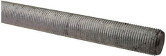 Made in USA - 3/4-16 UNF (Fine), 2' Long, Low Carbon Steel Threaded Rod - Zinc-Plated Finish, Right Hand Thread - Exact Tool & Supply