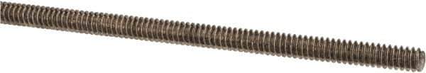 Made in USA - #6-32 UNC (Coarse), 3' Long, Stainless Steel Threaded Rod - Right Hand Thread - Exact Tool & Supply