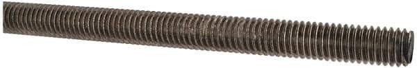 Made in USA - 7/16-14 UNC (Coarse), 3' Long, Stainless Steel Threaded Rod - Right Hand Thread - Exact Tool & Supply
