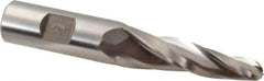 Made in USA - 5° Taper Angle per Side, 3/8" Small End Diam, 2-1/4" LOC, High Speed Steel 3 Flute Tapered Ball End Mill - 4-1/4" OAL, 3/4" Shank Diam - Exact Tool & Supply