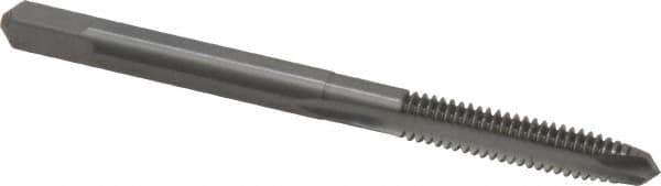 Made in USA - #8-32 UNC, 2 Flute, Bright Finish, Solid Carbide Spiral Point Tap - Plug Chamfer, Right Hand Thread, 2-1/8" OAL, 3/4" Thread Length, 0.168" Shank Diam, 2B Class of Fit - Exact Tool & Supply