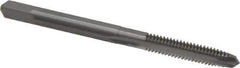 Made in USA - #8-32 UNC, 2 Flute, Bright Finish, Solid Carbide Spiral Point Tap - Plug Chamfer, Right Hand Thread, 2-1/8" OAL, 3/4" Thread Length, 0.168" Shank Diam, 2B Class of Fit - Exact Tool & Supply