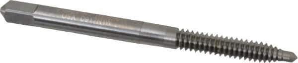 Made in USA - #10-24 UNC, 2 Flute, Bright Finish, Solid Carbide Spiral Point Tap - Plug Chamfer, Right Hand Thread, 2-3/8" OAL, 7/8" Thread Length, 0.194" Shank Diam, 2B/3B Class of Fit - Exact Tool & Supply
