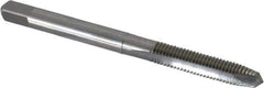 Made in USA - #10-32 UNF, 2 Flute, Bright Finish, Solid Carbide Spiral Point Tap - Plug Chamfer, Right Hand Thread, 2-3/8" OAL, 7/8" Thread Length, 0.194" Shank Diam, 2B Class of Fit - Exact Tool & Supply