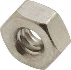 Value Collection - 1/4-20 UNC Stainless Steel Right Hand Heavy Hex Nut - 1/2" Across Flats, 15/64" High, Uncoated - Exact Tool & Supply