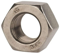 Value Collection - 3/4-16 UNF Stainless Steel Right Hand Heavy Hex Nut - 1-1/4" Across Flats, 47/64" High, Uncoated - Exact Tool & Supply